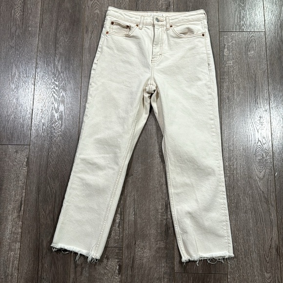 TOPSHOP Ecru Straight Jeans 28 - Picture 2 of 7
